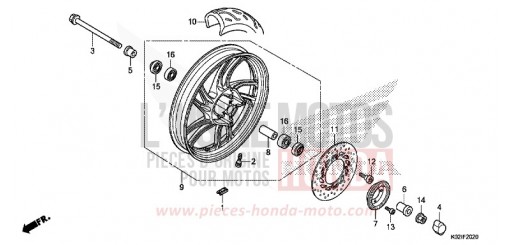 ROUE AVANT SH150G de 2016
